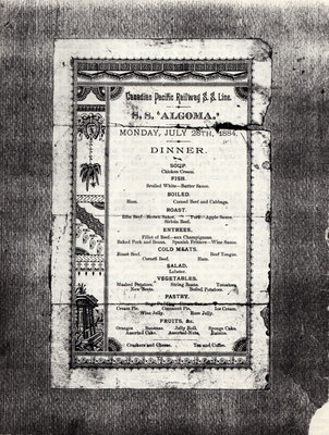 Algoma Menu