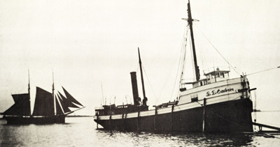 D. D. CALVIN with the schooner HERBERT DUDLEY