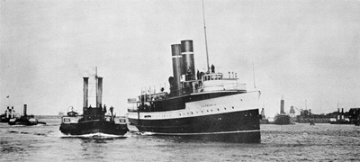 TURBINIA during her trials on the River Tyne