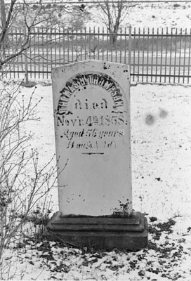 Pioneer cemetery, Bronte St., Milton prior to restoration