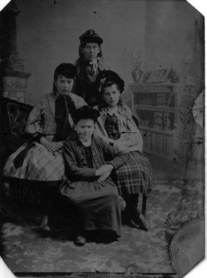 Four girls.  Clockwise from top - Lottie Hunter, Kate Dewar, Annie Clements, Winnie Bennett