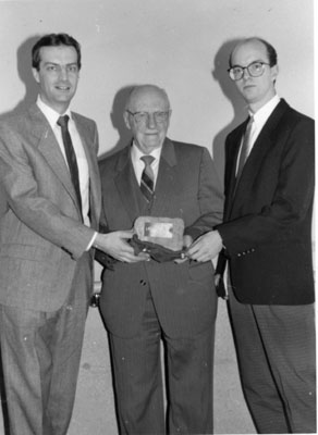 Len McNeil receiving award for preserving local heritage.