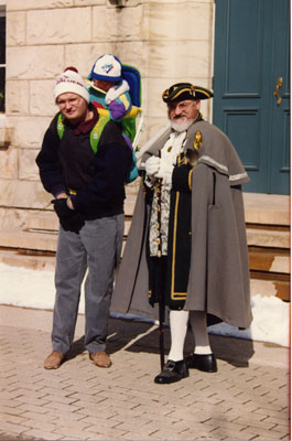 Milton Heritage Day.  1993.  The Tottenham Town Crier, Ralph Wilding with Richard Schertzer and son Daniel.