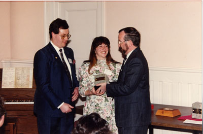 Milton Heritage Awards. Tim and Julie Kingsbury with Noel Duignon MPP.