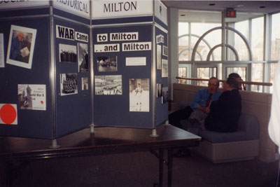 Milton Heritage Awards. Display promoting the 1995 award winning book &quot;Milton Remembers World War II&quot;