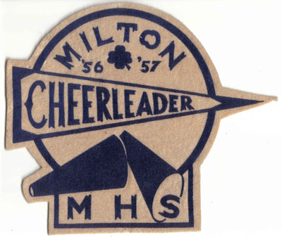 M.H.S. Cheerleader badge, 1956-57