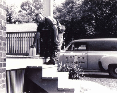 Keith Durnan making a delivery for Milton Dairy