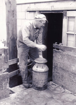 Jack Bousfield working at Milton Dairy