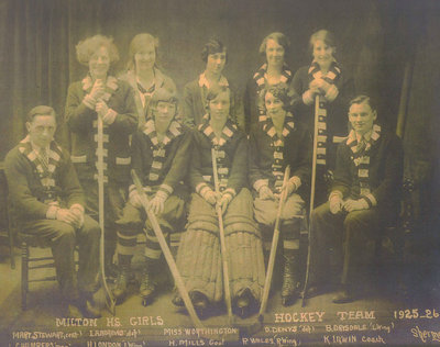 Milton High School Girls' Hockey Team 1925-26