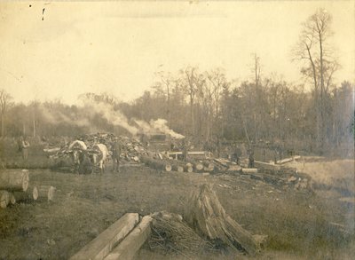 Lumber cutting at the Cunningham farm