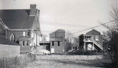 St. Paul's United Church during demolition of the western building