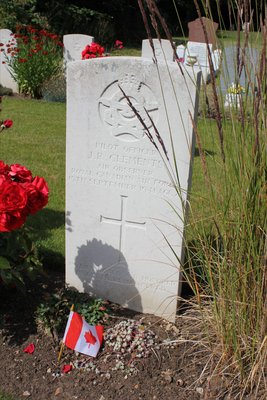 The grave of John Russell Clements at Waddington, Lincolnshire, England