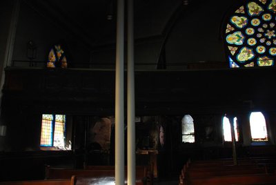 Fire damage at St. Paul's United Church in Milton, Ont.