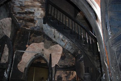 Fire damage at St. Paul's United Church, Milton, Ontario