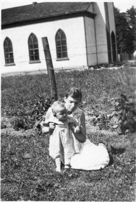 Marguerite and her mother, Esther, on Pine Street.