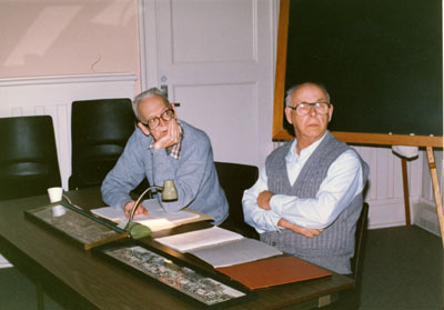 Alex Cooke and Jack Charlton presenting a program about Main Street, Milton.