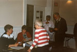 Milton Historical Society Meeting. 1990.  Marjory Powys and Brenda Whitlock.