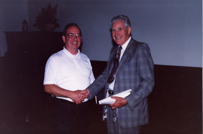 Milton Historical Society Meeting. June 1992.  Walt Elliot with Mac Sprowl.