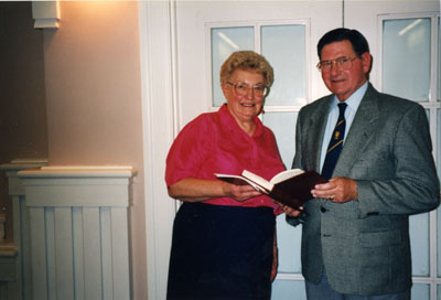 Milton Historical Society Meeting.  November 1994. David MacLachlan and Marjorie Powys.