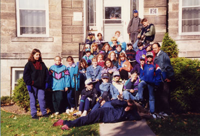 Historic walk of Milton with group from St. Peter's School.