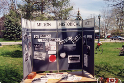 Milton Historical Display marking 50th anniversary of the end of WWII.