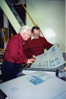 Milton Historical Society.  Ken Lamb and Don Hayward checking proofs for &quot;Milton Remembers World War II, 1939-1945&quot;.