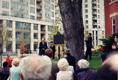 Official opening of John Thompson House, 34 Parkview Avenue, Toronto.  May 2, 1998.   Home of the Ontario Historical Society.