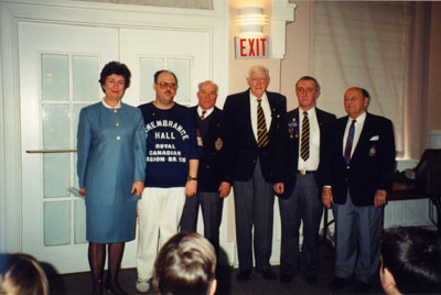 Milton Heritage Awards. The Royal Canadian Legion members, winners of the 1995 Award for Visual presentation.