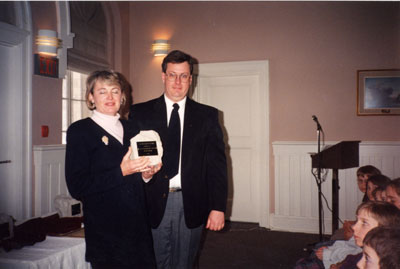 Milton Heritage Awards, 1997. 1996 Education award accepted by Nancy Pepper.