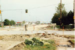 Road construction in Milton