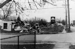 Demolition of Bonin's gas station.