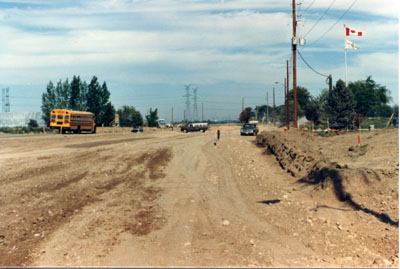 Road construction, Milton