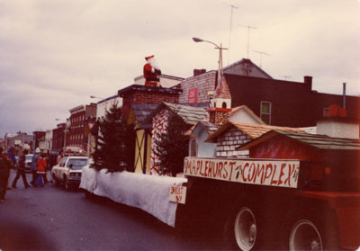 Santa Claus parade.  Milton, Ont. 1976