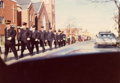 Remembrance Day Parade 1976.  Milton, Ontario