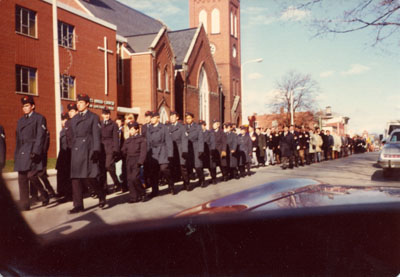 Remembrance Day Parade, 1976.   Milton, Ontario