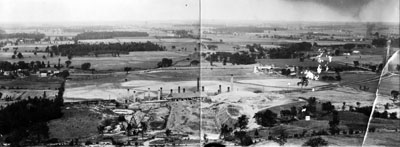 Panoramic view looking east from escarpment.  Milton, Ont.