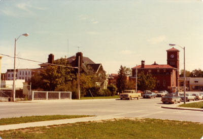 Martin Street at intersection with Main Street.  Milton, Ont.