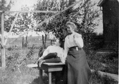 Three women at a table