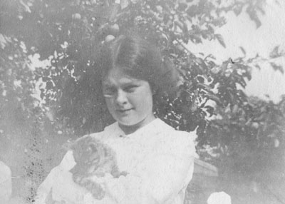 Young lady with kitten