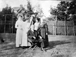 Family group in garden