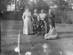 Family group in garden