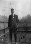 Young man in garden