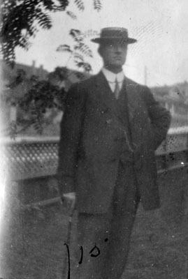 Man posed in garden