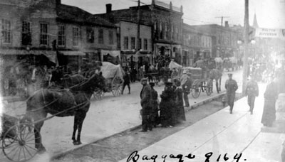 164th Battalion.  Baggage wagons on Main Street