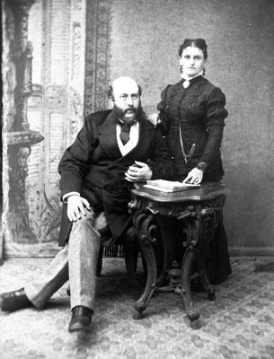 Walter H. Lindsay and wife.  Dry goods merchant, municipal politician.   1843-1904