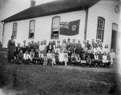 Ligny School, students and teacher