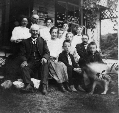 Family and friends outside Sheriff Clement's cottage in Muskoka