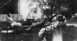 Mrs. R. E. Harrison, Eileen Harrison, Helen McKie and Mrs. F. C. Willmott, at Uncle Rob's.