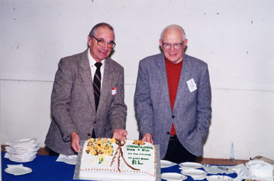 Jim Dills and Ken Lamb at launch of &quot;P.L. - Inventor of the Robertson Screw&quot;