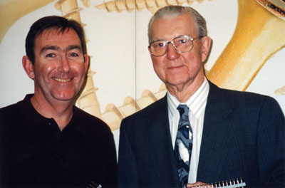 Bill Weston and his father Ted Weston. Launch of book &quot;P.L. - Inventor of the Robertson Screw&quot;